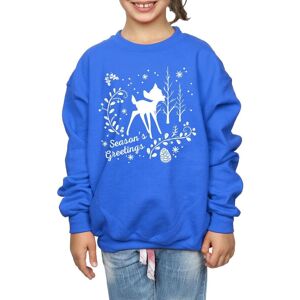 Disney Girl's Bambi Christmas Greetings Sweatshirt in Blue Size: 9 Years Blue 9 Years Disney Girl's Bambi Christmas Greetings Sweatshirt in Blue Size: 9 Years Blue 9 Years