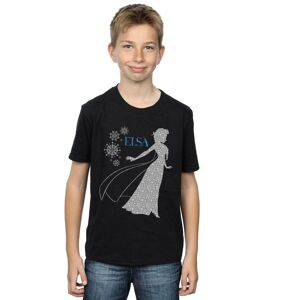 Disney Boy's Frozen Elsa Christmas Silhouette T-Shirt in Black Size: 9 Years Black 9 Years Disney Boy's Frozen Elsa Christmas Silhouette T-Shirt in Black Size: 9 Years Black 9 Years