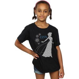 Disney Girl's Frozen Elsa Christmas Silhouette Cotton T-Shirt in Black Size: 5-6 Years Black 5-6 Years Disney Girl's Frozen Elsa Christmas Silhouette Cotton T-Shirt in Black Size: 5-6 Years Black 5-6 Years