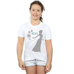 Disney Girl's Frozen Elsa Christmas Silhouette Cotton T-Shirt in White Size: 5-6 Years White 5-6 Years Disney Girl's Frozen Elsa Christmas Silhouette Cotton T-Shirt in White Size: 5-6 Years White 5-6 Years