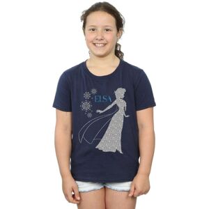 Disney Girl's Frozen Elsa Christmas Silhouette Cotton T-Shirt in Navy Size: 9 Years Navy 9 Years Disney Girl's Frozen Elsa Christmas Silhouette Cotton T-Shirt in Navy Size: 9 Years Navy 9 Years