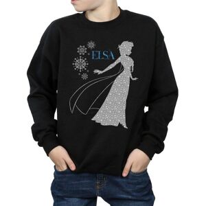 Disney Boy's Frozen Elsa Christmas Silhouette Sweatshirt in Black Size: 9 Years Black 9 Years Disney Boy's Frozen Elsa Christmas Silhouette Sweatshirt in Black Size: 9 Years Black 9 Years