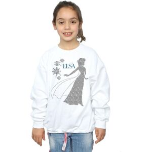 Disney Girl's Frozen Elsa Christmas Silhouette Sweatshirt in White Size: 9 Years White 9 Years Disney Girl's Frozen Elsa Christmas Silhouette Sweatshirt in White Size: 9 Years White 9 Years