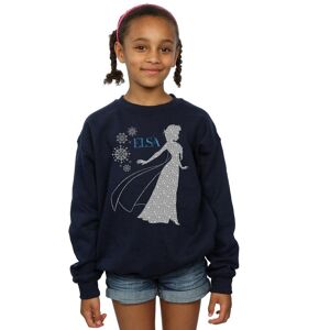 Disney Girl's Frozen Elsa Christmas Silhouette Sweatshirt in Navy Size: 5-6 Years Navy 5-6 Years Disney Girl's Frozen Elsa Christmas Silhouette Sweatshirt in Navy Size: 5-6 Years Navy 5-6 Years