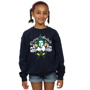 Elf Girl's Headed Ninny Muggins Sweatshirt in Navy Size: 7-8 Years Navy 7-8 Years Elf Girl's Headed Ninny Muggins Sweatshirt in Navy Size: 7-8 Years Navy 7-8 Years