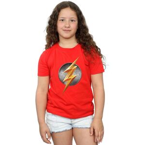 DC Comics Girl's Justice League Movie Flash Emblem Cotton T-Shirt in Red Size: 5-6 Years Red 5-6 Years DC Comics Girl's Justice League Movie Flash Emblem Cotton T-Shirt in Red Size: 5-6 Years Red 5-6 Years