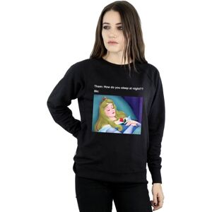 Disney Women's Sleeping Beauty Meme Sweatshirt in Black Size: XL Black XL Disney Women's Sleeping Beauty Meme Sweatshirt in Black Size: XL Black XL