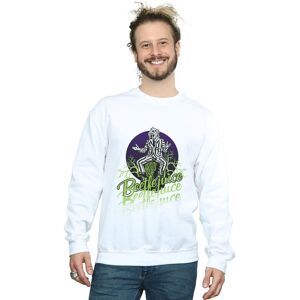 Beetlejuice Men's Faded Pose Sweatshirt in White Size: Small White S Beetlejuice Men's Faded Pose Sweatshirt in White Size: Small White S