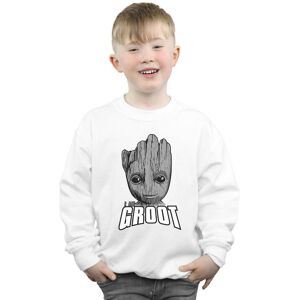 Marvel Boy's Guardians Of The Galaxy Groot Face Sweatshirt in White Size: 9 Years White 9 Years Marvel Boy's Guardians Of The Galaxy Groot Face Sweatshirt in White Size: 9 Years White 9 Years