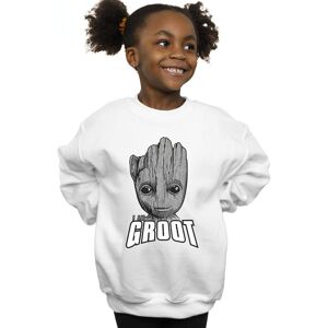 Marvel Girl's Guardians Of The Galaxy Groot Face Sweatshirt in White Size: 5-6 Years White 5-6 Years Marvel Girl's Guardians Of The Galaxy Groot Face Sweatshirt in White Size: 5-6 Years White 5-6 Years