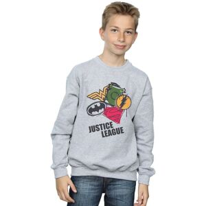 DC Comics Boy's Justice League Spray Logos Sweatshirt in Grey Size: 9 Years Grey 9 Years DC Comics Boy's Justice League Spray Logos Sweatshirt in Grey Size: 9 Years Grey 9 Years