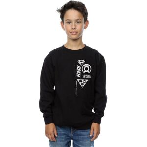 DC Comics Boy's Justice League Chest Icons Sweatshirt in Black Size: 5-6 Years Black 5-6 Years DC Comics Boy's Justice League Chest Icons Sweatshirt in Black Size: 5-6 Years Black 5-6 Years