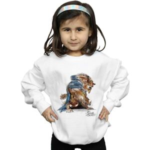 Disney Girl's Beauty & The Beast Beast Sketch Sweatshirt in White Size: 7-8 Years White 7-8 Years Disney Girl's Beauty & The Beast Beast Sketch Sweatshirt in White Size: 7-8 Years White 7-8 Years