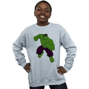 Marvel Boy's Hulk Pose Sweatshirt in Grey Size: 7-8 Years Grey 7-8 Years Marvel Boy's Hulk Pose Sweatshirt in Grey Size: 7-8 Years Grey 7-8 Years