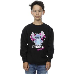 Disney Boy's Lilo & Stitch Ohana Forever Heart Sweatshirt in Black Size: 9 Years Black 9 Years Disney Boy's Lilo & Stitch Ohana Forever Heart Sweatshirt in Black Size: 9 Years Black 9 Years