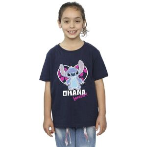 Disney Girl's Lilo & Stitch Ohana Forever Heart Cotton T-Shirt in Navy Size: 7-8 Years Navy 7-8 Years Disney Girl's Lilo & Stitch Ohana Forever Heart Cotton T-Shirt in Navy Size: 7-8 Years Navy 7-8 Years