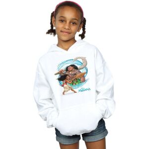 Disney Girl's Moana & Maui Wave Hoodie in White Size: 7-8 Years White 7-8 Years Disney Girl's Moana & Maui Wave Hoodie in White Size: 7-8 Years White 7-8 Years