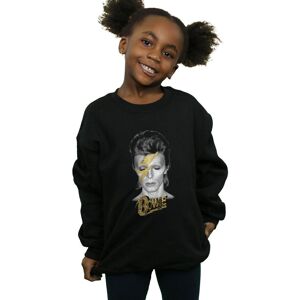David Bowie Girl's Aladdin Sane Gold Bolt Sweatshirt in Black Size: 9 Years Black 9 Years David Bowie Girl's Aladdin Sane Gold Bolt Sweatshirt in Black Size: 9 Years Black 9 Years