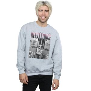 Beetlejuice Men's Circus Homage Sweatshirt in Grey Size: Large Grey L Beetlejuice Men's Circus Homage Sweatshirt in Grey Size: Large Grey L