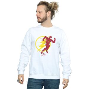 DC Comics Men's The Flash Running Emblem Sweatshirt in White Size: Large White L DC Comics Men's The Flash Running Emblem Sweatshirt in White Size: Large White L