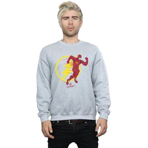 DC Comics Men's The Flash Running Emblem Sweatshirt in Grey Size: Large Grey L DC Comics Men's The Flash Running Emblem Sweatshirt in Grey Size: Large Grey L
