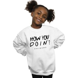 Friends Girl's How You Doin? Sweatshirt in White Size: 7-8 Years White 7-8 Years Friends Girl's How You Doin? Sweatshirt in White Size: 7-8 Years White 7-8 Years