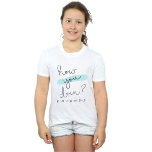 Friends Girl's How You Doin? Handwriting Cotton T-Shirt in White Size: 7-8 Years White 7-8 Years Friends Girl's How You Doin? Handwriting Cotton T-Shirt in White Size: 7-8 Years White 7-8 Years