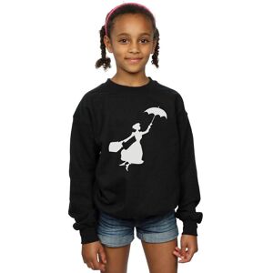 Disney Girl's Mary Poppins Flying Silhouette Sweatshirt in Black Size: 7-8 Years Black 7-8 Years Disney Girl's Mary Poppins Flying Silhouette Sweatshirt in Black Size: 7-8 Years Black 7-8 Years