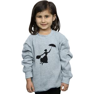 Disney Girl's Mary Poppins Flying Silhouette Sweatshirt in Grey Size: 5-6 Years Grey 5-6 Years Disney Girl's Mary Poppins Flying Silhouette Sweatshirt in Grey Size: 5-6 Years Grey 5-6 Years
