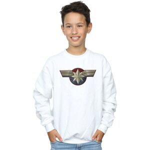 Marvel Boy's Captain Chest Emblem Sweatshirt in White Size: 12-13 Years White 12-13 Years Marvel Boy's Captain Chest Emblem Sweatshirt in White Size: 12-13 Years White 12-13 Years