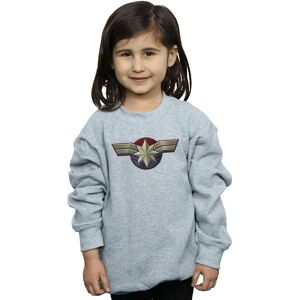 Marvel Girl's Captain Chest Emblem Sweatshirt in Grey Size: 9 Years Grey 9 Years Marvel Girl's Captain Chest Emblem Sweatshirt in Grey Size: 9 Years Grey 9 Years