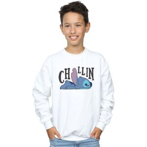 Disney Boy's Lilo & Stitch Chillin Sweatshirt in White Size: 7-8 Years White 7-8 Years Disney Boy's Lilo & Stitch Chillin Sweatshirt in White Size: 7-8 Years White 7-8 Years