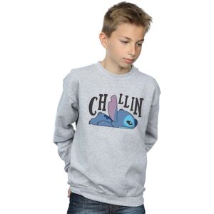 Disney Boy's Lilo & Stitch Chillin Sweatshirt in Grey Size: 12-13 Years Grey 12-13 Years Disney Boy's Lilo & Stitch Chillin Sweatshirt in Grey Size: 12-13 Years Grey 12-13 Years