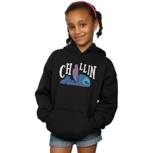 Disney Girl's Lilo & Stitch Chillin Hoodie in Black Size: 9 Years Black 9 Years Disney Girl's Lilo & Stitch Chillin Hoodie in Black Size: 9 Years Black 9 Years
