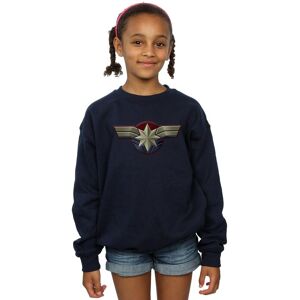 Marvel Girl's Captain Chest Emblem Sweatshirt in Navy Size: 5-6 Years Navy 5-6 Years Marvel Girl's Captain Chest Emblem Sweatshirt in Navy Size: 5-6 Years Navy 5-6 Years