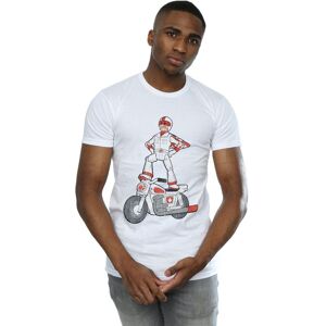 Disney Men's Toy Story 4 Duke Caboom Pose T-Shirt in White Size: Small White S Disney Men's Toy Story 4 Duke Caboom Pose T-Shirt in White Size: Small White S