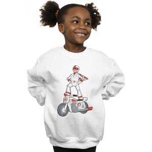 Disney Girl's Toy Story 4 Duke Caboom Pose Sweatshirt in White Size: 3-4 Years White 3-4 Years Disney Girl's Toy Story 4 Duke Caboom Pose Sweatshirt in White Size: 3-4 Years White 3-4 Years