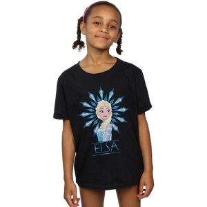 Disney Girl's Frozen Elsa Snowflake Cotton T-Shirt in Black Size: 12-13 Years Black 12-13 Years Disney Girl's Frozen Elsa Snowflake Cotton T-Shirt in Black Size: 12-13 Years Black 12-13 Years
