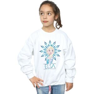 Disney Girl's Frozen Elsa Snowflake Sweatshirt in White Size: 9 Years White 9 Years Disney Girl's Frozen Elsa Snowflake Sweatshirt in White Size: 9 Years White 9 Years
