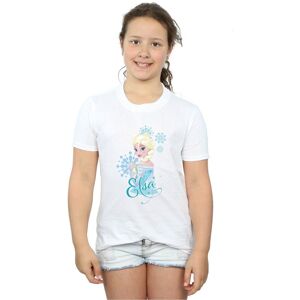 Disney Girl's Frozen Elsa Snowflakes Cotton T-Shirt in White Size: 7-8 Years White 7-8 Years Disney Girl's Frozen Elsa Snowflakes Cotton T-Shirt in White Size: 7-8 Years White 7-8 Years