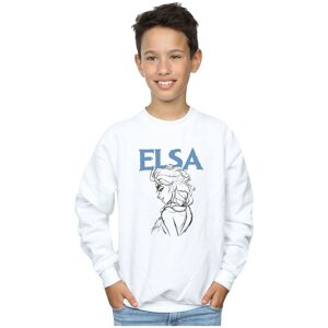 Disney Boy's Frozen Elsa Profile Sketch Sweatshirt in White Size: 9 Years White 9 Years Disney Boy's Frozen Elsa Profile Sketch Sweatshirt in White Size: 9 Years White 9 Years