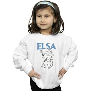 Disney Girl's Frozen Elsa Profile Sketch Sweatshirt in White Size: 7-8 Years White 7-8 Years Disney Girl's Frozen Elsa Profile Sketch Sweatshirt in White Size: 7-8 Years White 7-8 Years