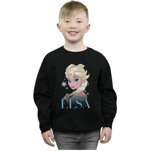 Disney Boy's Frozen Elsa Snowflake Portrait Sweatshirt in Black Size: 9 Years Black 9 Years Disney Boy's Frozen Elsa Snowflake Portrait Sweatshirt in Black Size: 9 Years Black 9 Years