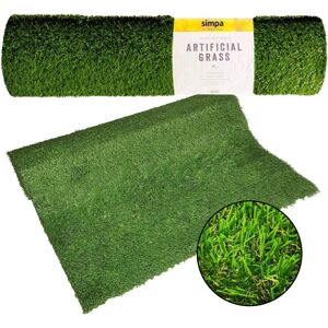 simpa Non Fade Artificial Grass Role 15mm Pile - 4m x 1m in Green Green simpa Non Fade Artificial Grass Role 15mm Pile - 4m x 1m in Green Green