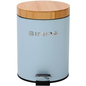 simpa 5L Soft-Closing Pedal Dustbin with Bamboo Lid in Light Blue Light Blue simpa 5L Soft-Closing Pedal Dustbin with Bamboo Lid in Light Blue Light Blue