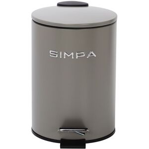 simpa 3L Slim Soft-Closing Pedal Dustbin in Grey Grey simpa 3L Slim Soft-Closing Pedal Dustbin in Grey Grey
