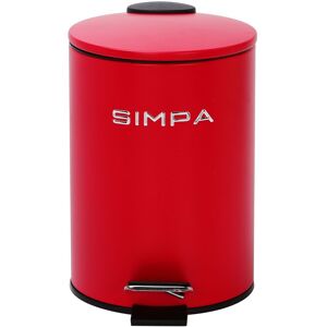 simpa 3L Slim Soft-Closing Pedal Dustbin in Red Red simpa 3L Slim Soft-Closing Pedal Dustbin in Red Red