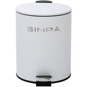 simpa 5L Slim Soft-Closing Pedal Dustbin in White White simpa 5L Slim Soft-Closing Pedal Dustbin in White White