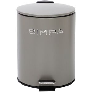 simpa 5L Slim Soft-Closing Pedal Dustbin in Grey Grey simpa 5L Slim Soft-Closing Pedal Dustbin in Grey Grey