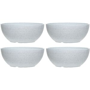 simpa Grooved Speckle Bowl Pot Plastic Planters - Set of 2 in White White simpa Grooved Speckle Bowl Pot Plastic Planters - Set of 2 in White White